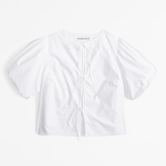 Abercrombie & Fitch Tops - Abercrombie Short-Sleeve Tie-Front White Top